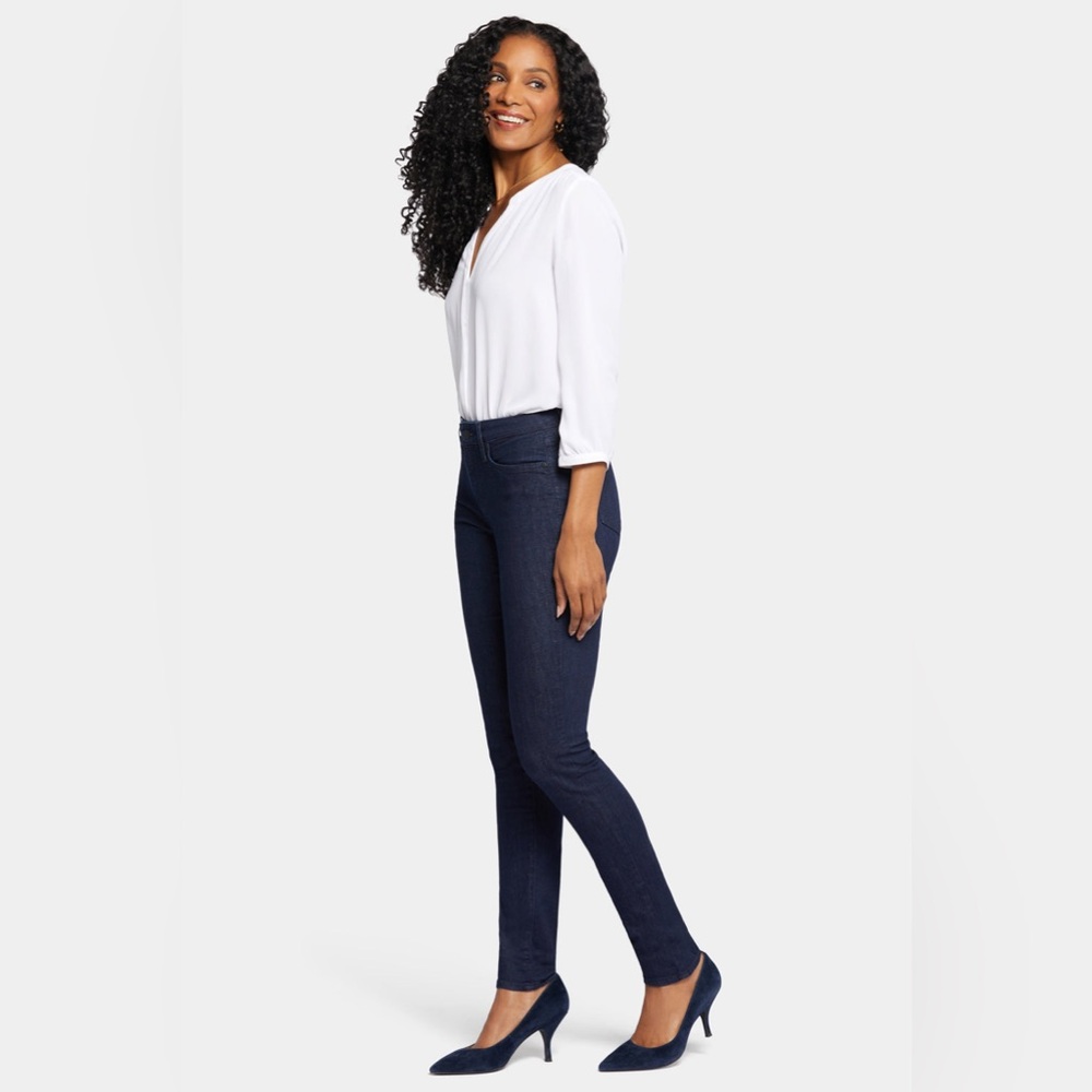 NYDJ Alina Dark Wash High Waist Skinny Jeans Casual Denim Designer Flattering